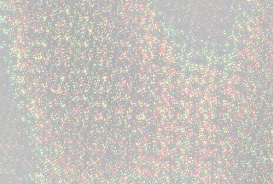 Two foils at one seed: Fine glitter and Rainbow film, as the tool renders them.