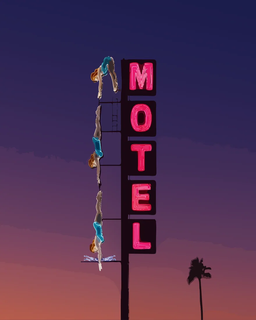 A vector sign with 160 colors, and the same file reduced to 8 with Perceptual (CIEDE2000).